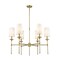 Z-Lite Emily 6 Light Chandelier, Rubbed Brass & Off White 3033-6RB - alternate 1
